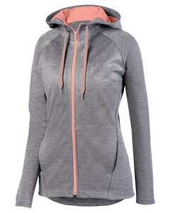 Women's Zoe Tonal Heather Full Zip Hoodie Heather Augusta Sportswear 5558 Heather