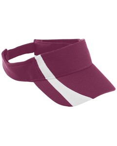 Youth Adjustable Wicking Mesh Two-Color Visor Maroon Augusta Sportswear 6261 Maroon