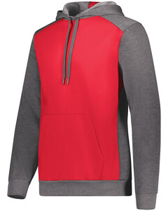 Augusta Sportswear 6865 Red-Three-Season Fleece Pullover Hoodie Red