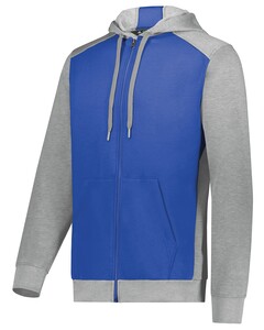 Augusta Sportswear 6899 Blue-Three-Season Fleece Full Zip Hoodie Blue