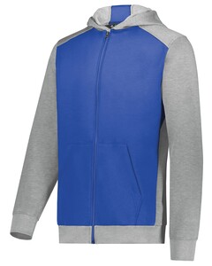 Augusta Sportswear 6900 Blue-Youth Three-Season Fleece Full Zip Hoodie Blue