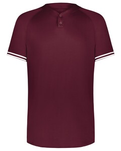 Youth Cutter+ Henley Baseball Jersey Maroon Augusta Sportswear 6906 Maroon