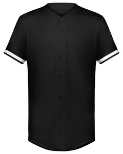 Augusta Sportswear 6910 Black-Youth Cutter+ Full Button Baseball Jersey Black