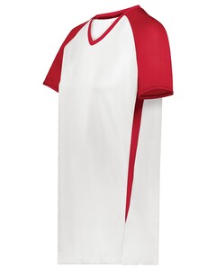 Augusta Sportswear 6916 White-Girls Cutter+ V-Neck Softball Jersey White