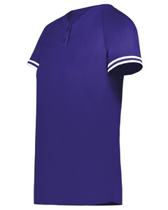 Girls Cutter+ Henley Softball Jersey Purple Augusta Sportswear 6918 Purple