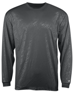 Badger 214500 Gray-Line Embossed L/S Youth Tee Gray