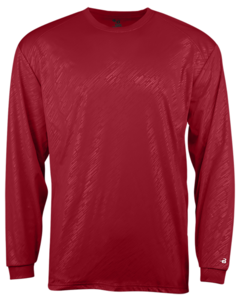 Badger 214500 Red-Line Embossed L/S Youth Tee Red