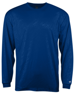 Badger 214500 Blue-Line Embossed L/S Youth Tee Blue