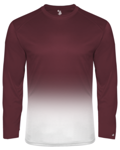Badger 220400 Maroon-Ombre L/S Youth Tee Maroon