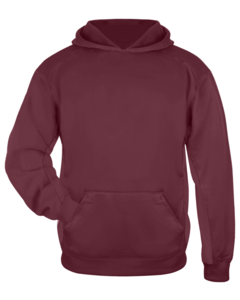 Badger 245400 Red-Perf. Fleece Youth Hood Red