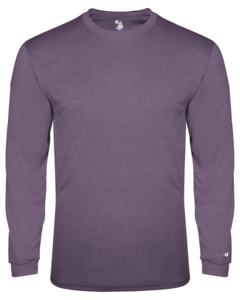 Badger 294400 Purple-Tri-Blend L/S Youth Tee Purple