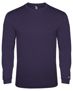 Badger 294400 Purple-Tri-Blend L/S Youth Tee Purple
