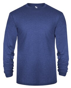 Badger 294400 Blue-Tri-Blend L/S Youth Tee Blue