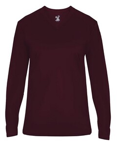 Badger 406400 Maroon-Ultimate Softlock Women's V-Neck L Maroon