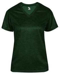 Badger 417500 Green-Tonal Blend Women's V-Neck Tee Green