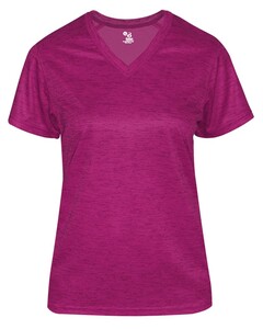 Badger 417500 Pink-Tonal Blend Women's V-Neck Tee Pink