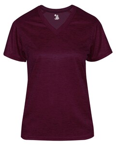 Badger 417500 Maroon-Tonal Blend Women's V-Neck Tee Maroon