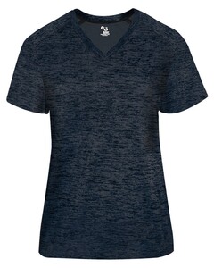 Badger 417500 Navy-Tonal Blend Women's V-Neck Tee Navy