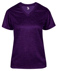 Badger 417500 Purple-Tonal Blend Women's V-Neck Tee Purple