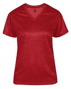Badger 417500 Red-Tonal Blend Women's V-Neck Tee Red