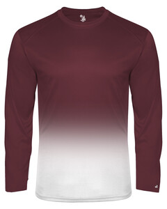 Badger 420400 Maroon-Ombre L/S Tee Maroon