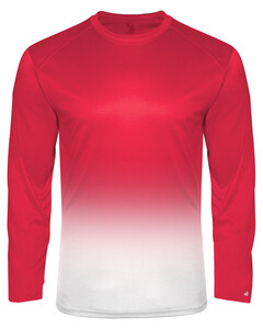 Badger 420400 Red-Ombre L/S Tee Red