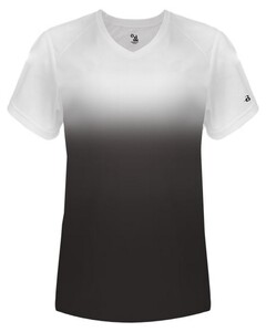 Badger 420700 Black-Ombre Women's V-Neck Tee Black