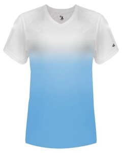 Badger 420700 Blue-Ombre Women's V-Neck Tee Blue