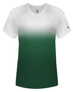 Badger 420700 Green-Ombre Women's V-Neck Tee Green
