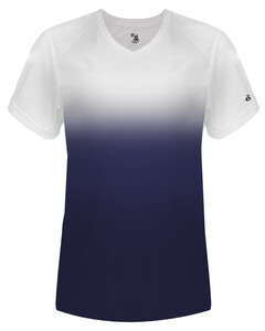 Badger 420700 Navy-Ombre Women's V-Neck Tee Navy
