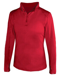 Badger 428600 Red-1/4 Zip Women's Lightweight Pullover Red