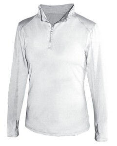 Badger 428600 White-1/4 Zip Women's Lightweight Pullover White