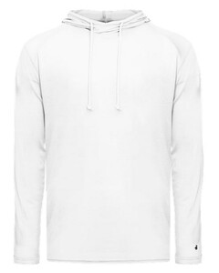 Badger 490500 White-Tri-Blend Surplice Hood Tee White