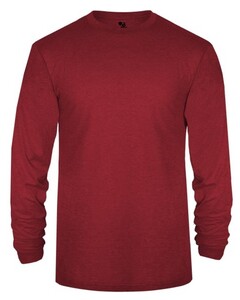 Badger 494400 Red-Tri-Blend L/S Tee Red
