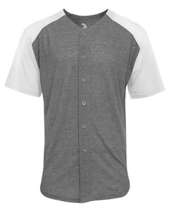 Badger 495000 Gray-Tri-Blend Full Button Tee Gray