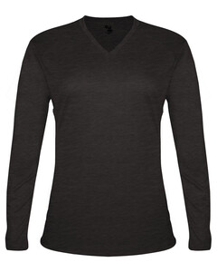 Badger 496400 Black-TRI-BLEND L/S Women's TEE Black