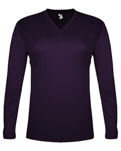 Badger 496400 Purple-TRI-BLEND L/S Women's TEE Purple