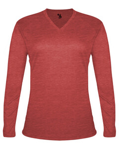 Badger 496400 Red-TRI-BLEND L/S Women's TEE Red