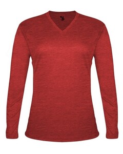 Badger 496400 Red-TRI-BLEND L/S Women's TEE Red