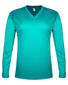 Badger 496400 Blue-Green-TRI-BLEND L/S Women's TEE Blue-Green