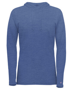 Badger 496500 Blue-Tri-Blend Surplice Women's Hood Tee Blue