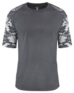 Badger 497000 Navy-Vintage Camo Sport Tri-Blend Tee Navy
