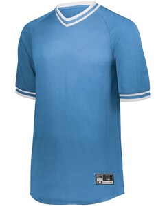 Retro V-Neck Baseball Jersey Blue Holloway 221021 Blue