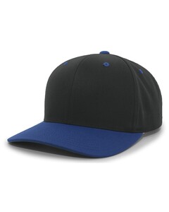 Cotton-Poly Hook-And-Loop Adjustable Cap Black Pacific Headwear 302C Black