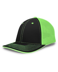 Pacific Headwear 404F Black-Trucker Flexfit&reg; Hat Black