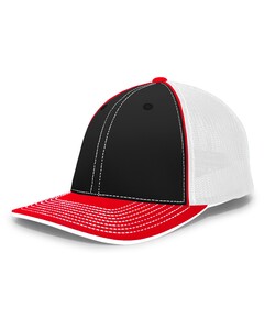 Pacific Headwear 404F Black-Trucker Flexfit&reg; Hat Black