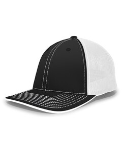 Pacific Headwear 404M Black-PacFlex Trucker Hat Black