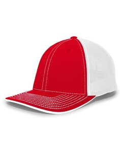 Pacific Headwear 404M Red-PacFlex Trucker Hat Red