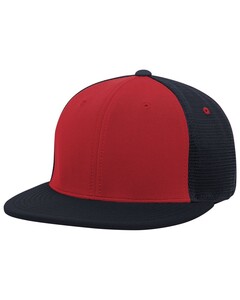 Pacific Headwear ES341 Red-Premium M2 Performance Trucker Flexfit&reg; Hat Red