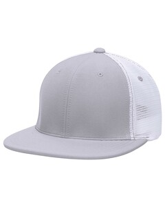 Pacific Headwear ES341 Gray-Premium M2 Performance Trucker Flexfit&reg; Hat Gray